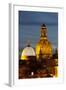 View of the Dome of the Frauenkirche at Night, Dresden, Saxony, Germany, Europe-Miles Ertman-Framed Photographic Print