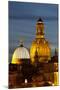 View of the Dome of the Frauenkirche at Night, Dresden, Saxony, Germany, Europe-Miles Ertman-Mounted Photographic Print