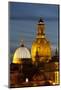 View of the Dome of the Frauenkirche at Night, Dresden, Saxony, Germany, Europe-Miles Ertman-Mounted Photographic Print