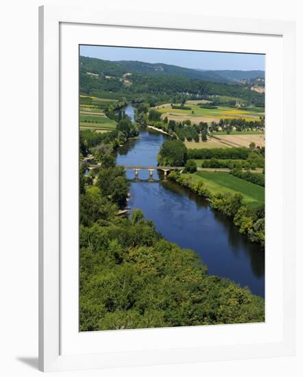 View of the Dordogne River, Bastide Town of Domme, Les Plus Beaux Villages De France, Dordogne, Fra-Peter Richardson-Framed Photographic Print