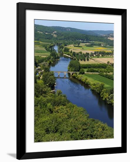 View of the Dordogne River, Bastide Town of Domme, Les Plus Beaux Villages De France, Dordogne, Fra-Peter Richardson-Framed Photographic Print