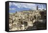 View of the Duomo and the Sassi of Matera, from the Cliffside, Basilicata, Italy, Europe-Olivier Goujon-Framed Stretched Canvas