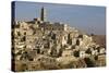 View of the Duomo and the Sassi of Matera, from the Cliffside, Matera, Basilicata, Italy, Europe-Olivier Goujon-Stretched Canvas