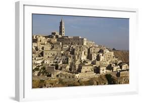 View of the Duomo and the Sassi of Matera, from the Cliffside, Matera, Basilicata, Italy, Europe-Olivier Goujon-Framed Photographic Print
