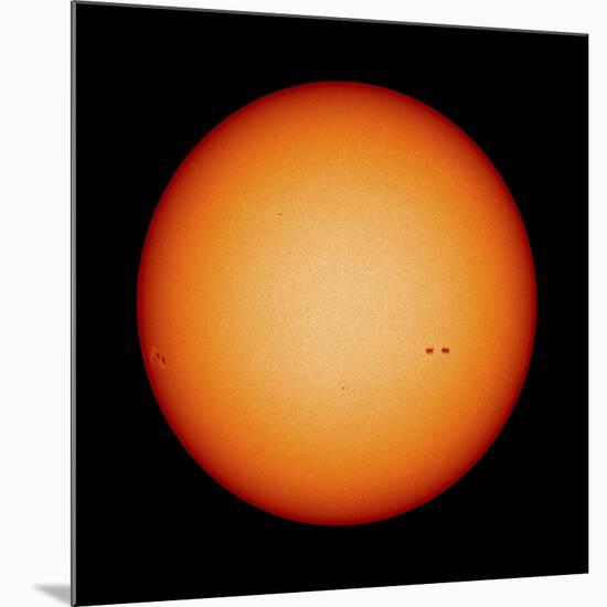 View of the Earth-Facing Surface of the Sun Showing a Few Small Sunspots-null-Mounted Photographic Print