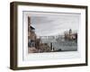 View of the East Side of Southwark Bridge, London, 1820-Robert Havell the Younger-Framed Giclee Print