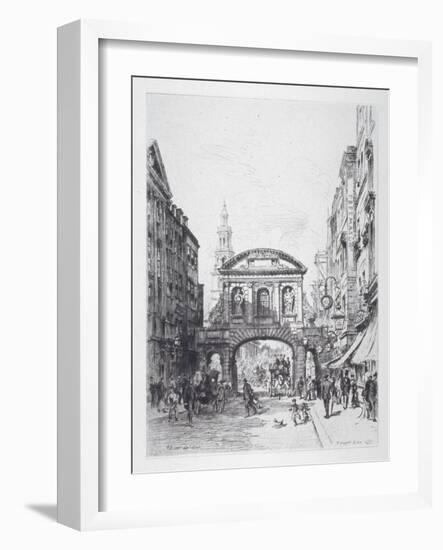 View of the East Side of Temple Bar, London, 1877-Alfred-Louis Brunet-Debaines-Framed Giclee Print