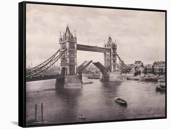 View of the East Side of Tower Bridge, Stepney, London, C1900-null-Framed Stretched Canvas