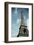 View of the Eiffel Tower with Blue Sky and White Clouds, Paris, France-pedrosala-Framed Photographic Print