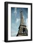 View of the Eiffel Tower with Blue Sky and White Clouds, Paris, France-pedrosala-Framed Photographic Print