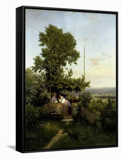 View of the Elbe Valley-Eduard Leonhardi-Framed Stretched Canvas