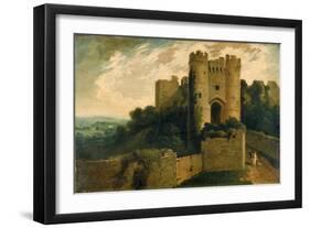 View of the Entrance of Carisbrooke Castle, Isle of Wight, 1815-John Martin-Framed Giclee Print