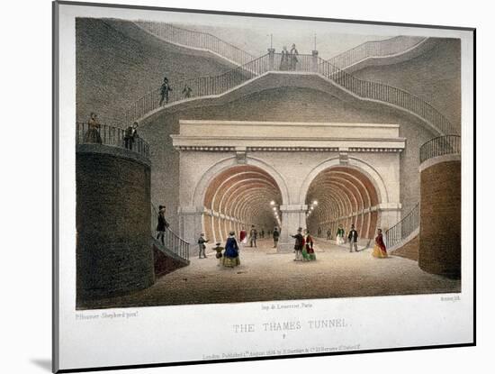 View of the Entrance to the Thames Tunnel, London, 1854-Jules Louis Arnout-Mounted Giclee Print