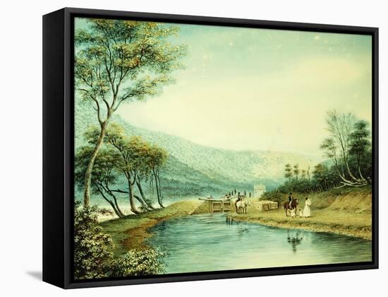 View of the Erie Canal-George Harvey-Framed Stretched Canvas