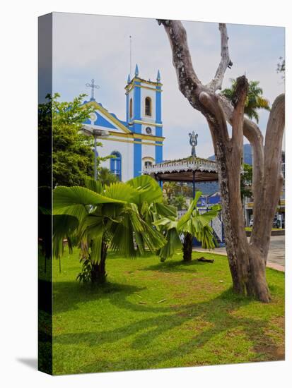 View of the Exaltacao da Santa Cruz Church, Ubatuba, State of Sao Paulo, Brazil, South America-Karol Kozlowski-Stretched Canvas