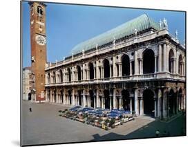 View of the Facade of the Basilica Palladiana, Built 1549-1614-Andrea Palladio-Mounted Giclee Print