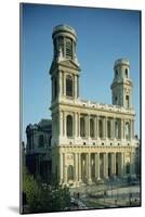 View of the Facade of the Church of Saint-Sulpice, Built Between 1646-1780-null-Mounted Giclee Print