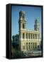 View of the Facade of the Church of Saint-Sulpice, Built Between 1646-1780-null-Framed Stretched Canvas