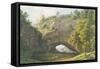 View of the Famous Kuhstall Cave in Saxon Switzerland-Christian Gottlob Hammer-Framed Stretched Canvas