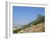 View of the Favela Santa Marta with Corcovado and the Christ statue behind, Rio de Janeiro, Brazil,-Karol Kozlowski-Framed Photographic Print