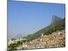 View of the Favela Santa Marta with Corcovado and the Christ statue behind, Rio de Janeiro, Brazil,-Karol Kozlowski-Mounted Photographic Print