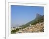 View of the Favela Santa Marta with Corcovado and the Christ statue behind, Rio de Janeiro, Brazil,-Karol Kozlowski-Framed Photographic Print