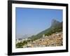 View of the Favela Santa Marta with Corcovado and the Christ statue behind, Rio de Janeiro, Brazil,-Karol Kozlowski-Framed Photographic Print