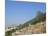 View of the Favela Santa Marta with Corcovado and the Christ statue behind, Rio de Janeiro, Brazil,-Karol Kozlowski-Mounted Photographic Print