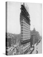 View of the Flatiron Building under Construction in New York City-null-Stretched Canvas