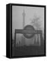 View of the Fog Drenched Streets of London-Tony Linck-Framed Stretched Canvas