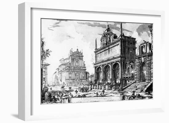 View of the Fontana Dell'Acqua Felice with the Church of Santa Maria Della Vittoria Behind, from…-Giovanni Battista Piranesi-Framed Giclee Print