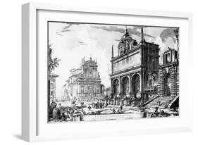 View of the Fontana Dell'Acqua Felice with the Church of Santa Maria Della Vittoria Behind, from…-Giovanni Battista Piranesi-Framed Giclee Print