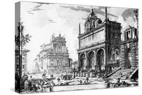 View of the Fontana Dell'Acqua Felice with the Church of Santa Maria Della Vittoria Behind, from…-Giovanni Battista Piranesi-Stretched Canvas