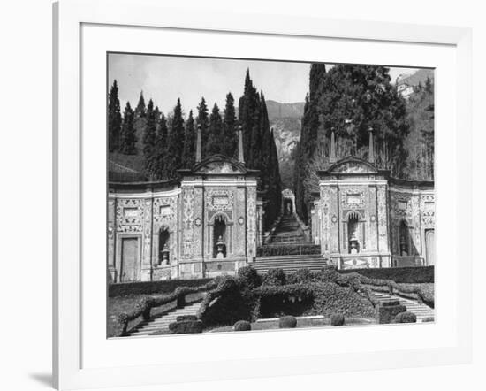View of the Formal Garden of Villa D'Este-Carl Mydans-Framed Photographic Print