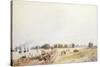 View of the Fort and Town, Calcutta, 1854-Charles Walters D'Oyly-Stretched Canvas