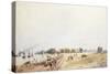 View of the Fort and Town, Calcutta, 1854-Charles Walters D'Oyly-Stretched Canvas