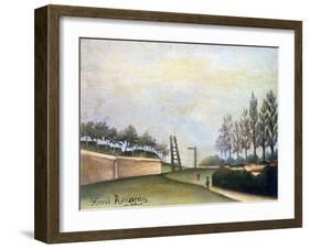 View of the Fortifications to the Left of the Gate of Vanves, 1909-Henri Rousseau-Framed Giclee Print