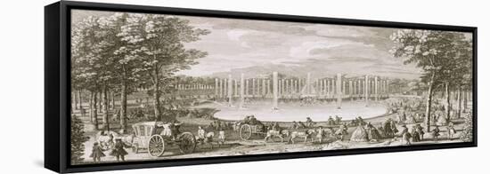 View of the Fountain of Neptune, Versailles-Jacques Rigaud-Framed Stretched Canvas