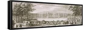 View of the Fountain of Neptune, Versailles-Jacques Rigaud-Framed Stretched Canvas