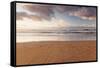 View of the Framara Beach to the Island La Graciosa at Sundown, Lanzarote, Canary Islands, Spain-Markus Lange-Framed Stretched Canvas