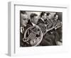 View of the French Horn Section of the New York Philharmonic-Margaret Bourke-White-Framed Photographic Print