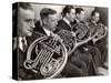 View of the French Horn Section of the New York Philharmonic-Margaret Bourke-White-Stretched Canvas