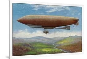 View of the French Military Flying Airship Patrie-Lantern Press-Framed Art Print