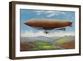 View of the French Military Flying Airship Patrie-Lantern Press-Framed Art Print