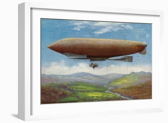 View of the French Military Flying Airship Patrie-Lantern Press-Framed Art Print