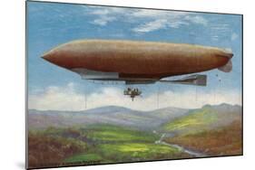View of the French Military Flying Airship Patrie-Lantern Press-Mounted Art Print