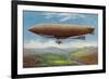 View of the French Military Flying Airship Patrie-Lantern Press-Framed Premium Giclee Print