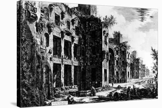 View of the Frigidarium at the Baths of Diocletian, from the 'Views of Rome' Series, C.1760-Giovanni Battista Piranesi-Stretched Canvas