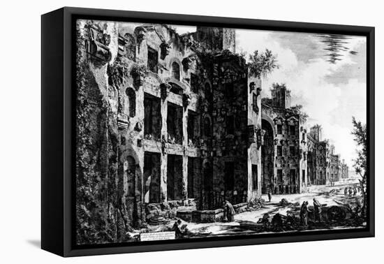 View of the Frigidarium at the Baths of Diocletian, from the 'Views of Rome' Series, C.1760-Giovanni Battista Piranesi-Framed Stretched Canvas