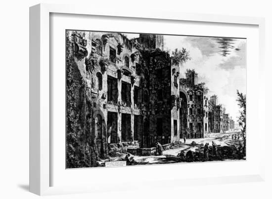 View of the Frigidarium at the Baths of Diocletian, from the 'Views of Rome' Series, C.1760-Giovanni Battista Piranesi-Framed Giclee Print